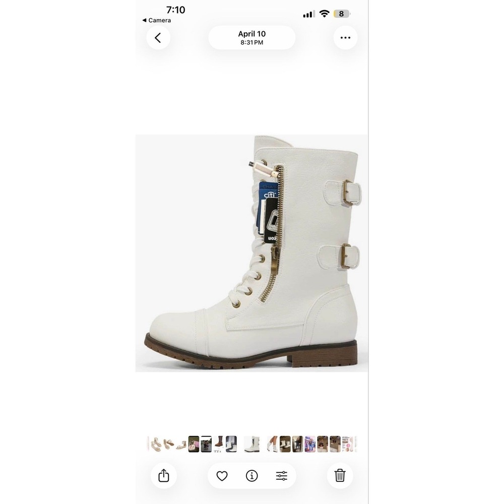 104.-   DREAM PAIRS Women's Mid Calf Built-in Wallet Pocket Lace up Military Com